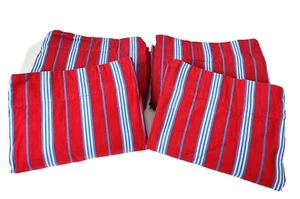 Pottery Barn Kinder rot blau gestreift Gardine Vorhang Paneele gefüttert 4er Set - Bild 1 von 14