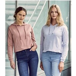 Suéter con capucha recortada para mujer suéter suelto XXS-XL - Imagen 1 de 11