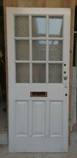 A RECLAIMED NEO GEORGIAN PINE GLAZED FRONT DOOR C.1910 W 907 H 2121 Ref DE0876