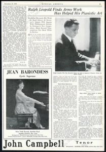 Foto de Ralph Leopold 1919 al piano banda del ejército de Estados Unidos escuela entrevista artículo de colección - Imagen 1 de 7