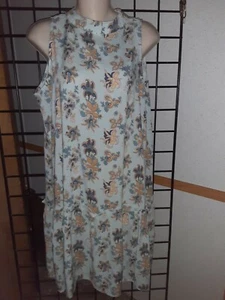 BUFFALO David Bitton Sleeveless Tiered Cutout Back Floral Dress Size L - Picture 1 of 7