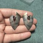Beautiful Vintage Hammond Sterling Silver And 14K Gold Earrings