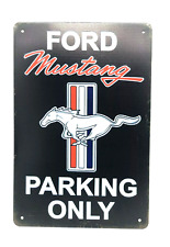 Ford Mustang Parking Only Black   Embossed Metal Sign 8x12  New