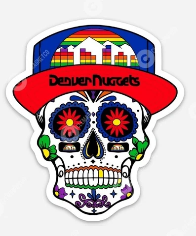 Denver Nuggets Sugar Skull MAGNET - Retro NBA Jokic Gordon Cover