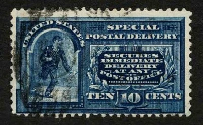 US 1895 #E5 Special Delivery Messenger Running 10c Blue Used - Image 1 of 2