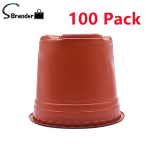 100 Pack Plastic Plant Flower Growth Pots Nursery Seedlings Starting Pots - Picture 1 of 7