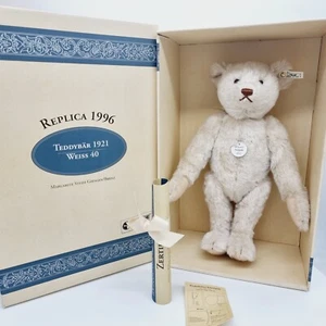 Steiff Teddybär 1921 Replica weiß limitiert 4000 aus 1996 40cm Mohair - Bild 1 von 10