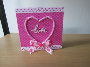 NEW Farmhouse Valentine's Day pink love heart hearts shelf sitter or hanging 6" - Picture 1 of 1