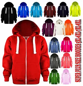 Ladies Super Plus Hoodie Sweatshirt Zip hoodie UK  5XL - 8XL - Picture 1 of 6