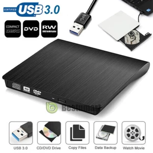 DVD CD RW Drive USB 3.0 External Burner Writer Rewriter for Apple Mac Macbook PC - Picture 1 of 45