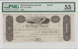 BOSTON MASSACHUSETTS $30 BANCONOTA A PROVA DI TAGLIO DISPARI/EX SCHINGOETHE UNA RARITÀ INCREDIBILE - Foto 1 di 1