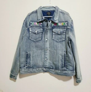 Wesc Guilty Pleasures Unisex Denim Trucker Jacket Size Mens L Womens XL Blue - Picture 1 of 5