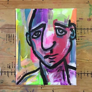 Matt Scalf 8x10 CANVAS Face Abstract Portrait Street Collectible Signed Fine Art - Picture 1 of 7
