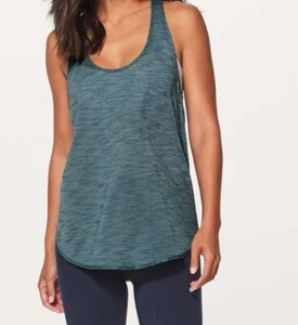 Lululemon 105 F Singlet Tank Top Heathered Desert Teal Green Women's Size 6 - Picture 1 of 7