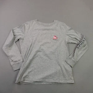 Vineyard Vines Shirt Girls Small Crew Neck Lightweight Casual Gray Christmas - Picture 1 of 9