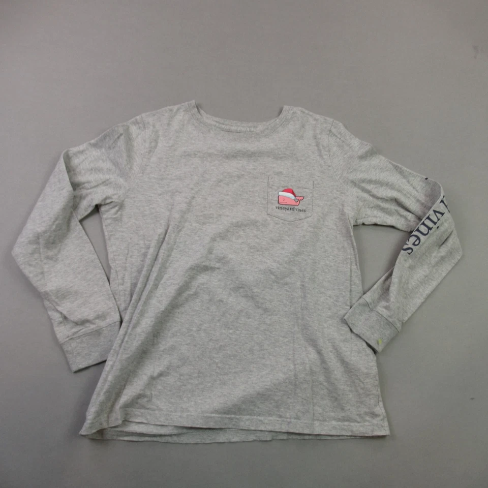 Camisa Vineyard Vines Niñas Pequeña Cuello Redondo Ligera Informal Gris Navidad Foto 1 de 4