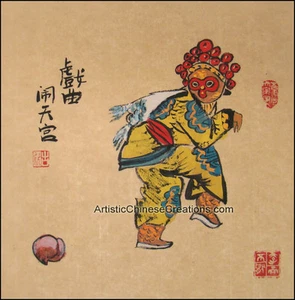 Oriental Asian Chinese Figure Painting - Chinese Opera / Monkey King - Picture 1 of 1