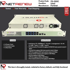 Dispositivo di sicurezza firewall FG-300C Fortinet Fortigate - Foto 1 di 1