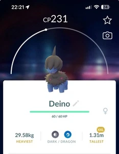 Vetrina Pokestop Deino XXL Trade Go Stesso Giorno Pokémon Hydreigon - Foto 1 di 1