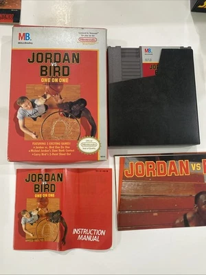 Jordan vs Bird One on One NES CIB Complete GREAT Condition Poster Inserts - Image 1 of 4