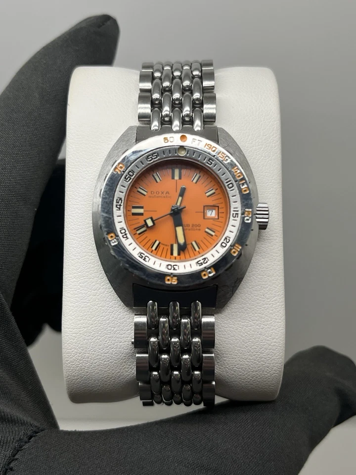 Rare Ladies Vintage Doxa Orange Sub 200t Caroline Full Set  - Image 1 of 4