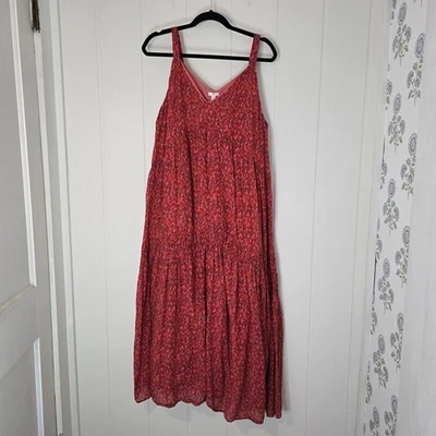 Joie Bondi Tea Rose Tiered Cotton Maxi Dress Cotton Sundress Size Medium - Image 1 of 4
