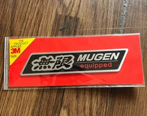 MUGEN Equipped Black Emblem Aluminium JDM Badge Original Size - Picture 1 of 3