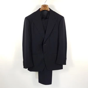 Ermenegildo Zegna Su Misura Anzug Herren Gr. 50 Schwarz Wolle Spitzkragen - Picture 1 of 15