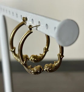 Lindos pendientes de aro Piscis tono dorado  - Imagen 1 de 2