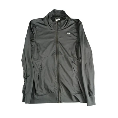 Chaqueta Nike Dri-Fit para mujer pequeña negra cremallera completa correr correr calor atlético Foto 1 de 4