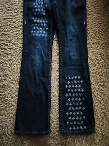 COWGIRL TUFF CO BOOTCUT JEANS, Style STARSTRUCK Star Embossed Waist 30" Länge 33" - Bild 1 von 15