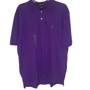 US Polo Assn Polo Shirt Men Extra Large Purple Pique Short Sleeve Embroidered XL - Picture 1 of 14