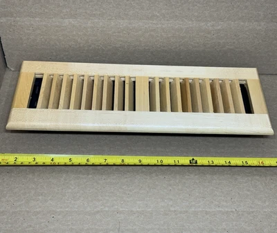 Rejillas decorativas registro de piso madera maciza ventilación de aire natural persiana 4x14 arce Foto 1 de 4