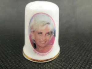 Princess Diana Princess of Wales Tribute English Bone China Thimble - Picture 1 of 5