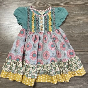 Usado en Excelente Condición Vestido Matilda Jane 2T, Artículo 22008D, Vestido Mixto Floral Volantes Manga Casquillo - Imagen 1 de 8
