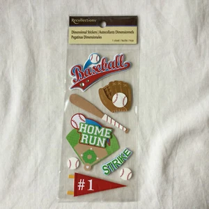 NEW Recollections Dimensional Stickers Baseball Glove Bat Balls Field Pennant - Picture 1 of 2