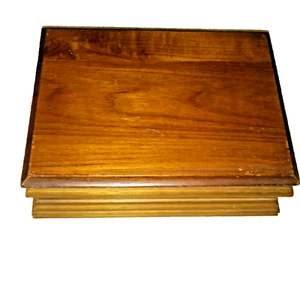 vintage Men’s Wood Jewelry Box with mirror and Pull Out divider - Picture 1 of 9