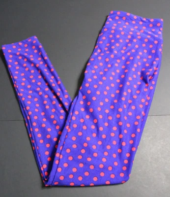 NWOT LuLaRoe Leggings One Size OS Blue Red Polka Dot Lularoe Leggings  - Image 1 of 4