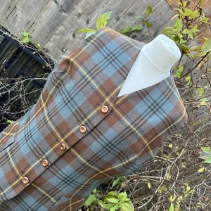 Vintage Glengary Glengarry Scozia lana quadri tartan check gilet gonna set vintage - Foto 1 di 22