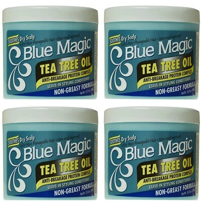 4x Blue Magic Tea Tree Oil Leave-In Styling Hair Conditioner 390 g - Image 1 of 2