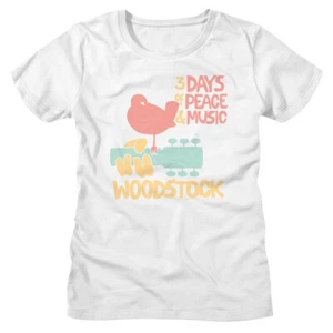 Woodstock Pastellfarben 3 Days Of Peace & Music Damen T-Shirt Rock & Soul Musik - Bild 1 von 6