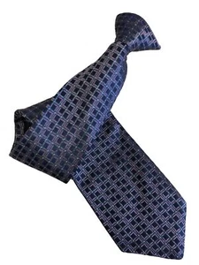 Men's Aztec Navy Blue and Purple Patterned Clip On Tie - Picture 1 of 1