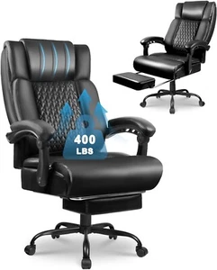 400lbs Big and Tall Heavy Duty office chair Footrest Executive Lumbar support XL - Picture 1 of 11