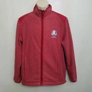 Cutter Buck Mens Full Zip Fleece Jacket Medium Red Spark System Long Sleeve - Picture 1 of 7