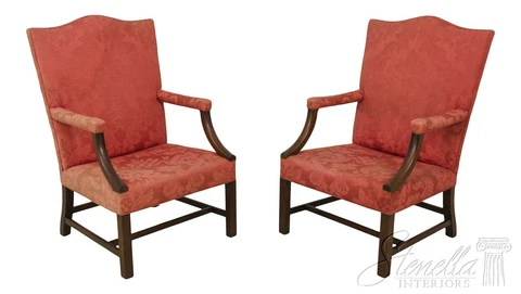 59433EC/34EC: Pair KITTINGER WA-1425 Colonial Williamsburg Arm Library Chairs Cover