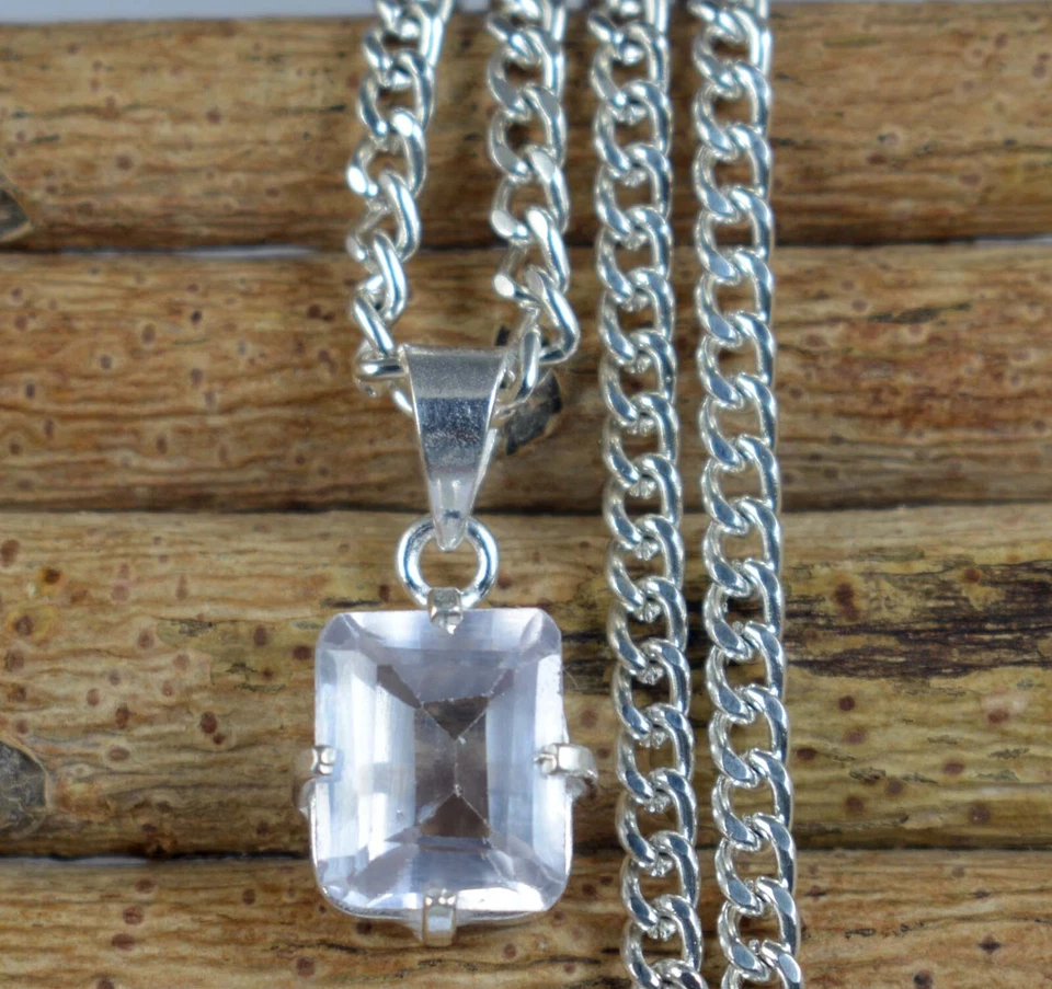 Colgante certificado piedras preciosas de zafiro Montana blanco corte esmeralda natural de 9,15 quilates Foto 1 de 1