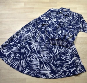 Conjunto Falda Algodón Cabrais Años 80 Tropical Playa Dolman Manga Midi Falda Bolsillos De Colección - Imagen 1 de 6