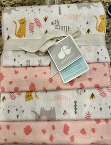 Baby Girl Just Born 4pk Zoo Safari Animals Receiving Blanket - BRAND NEW - Picture 1 of 1