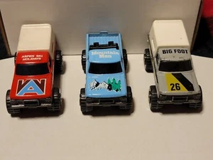 Vintage 1981 Matchbox Ford 4x4 Mini-Pickup Trucks (lot of 3) w/ bonus Chevy Van - Picture 1 of 13