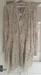 Reiss Elyse Floral Lace-Trim Dress 16 PRP £248.00 - Picture 1 of 2
